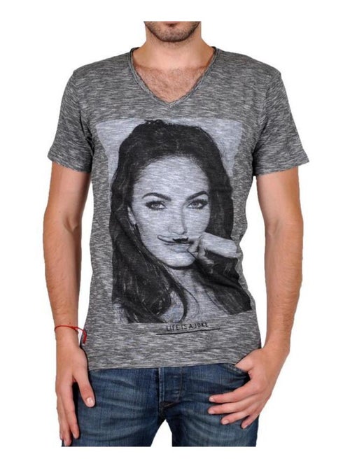 Tee Shirt Eleven Paris MF Ts Megan Fox Gris Cotton Vintage - Kiabi