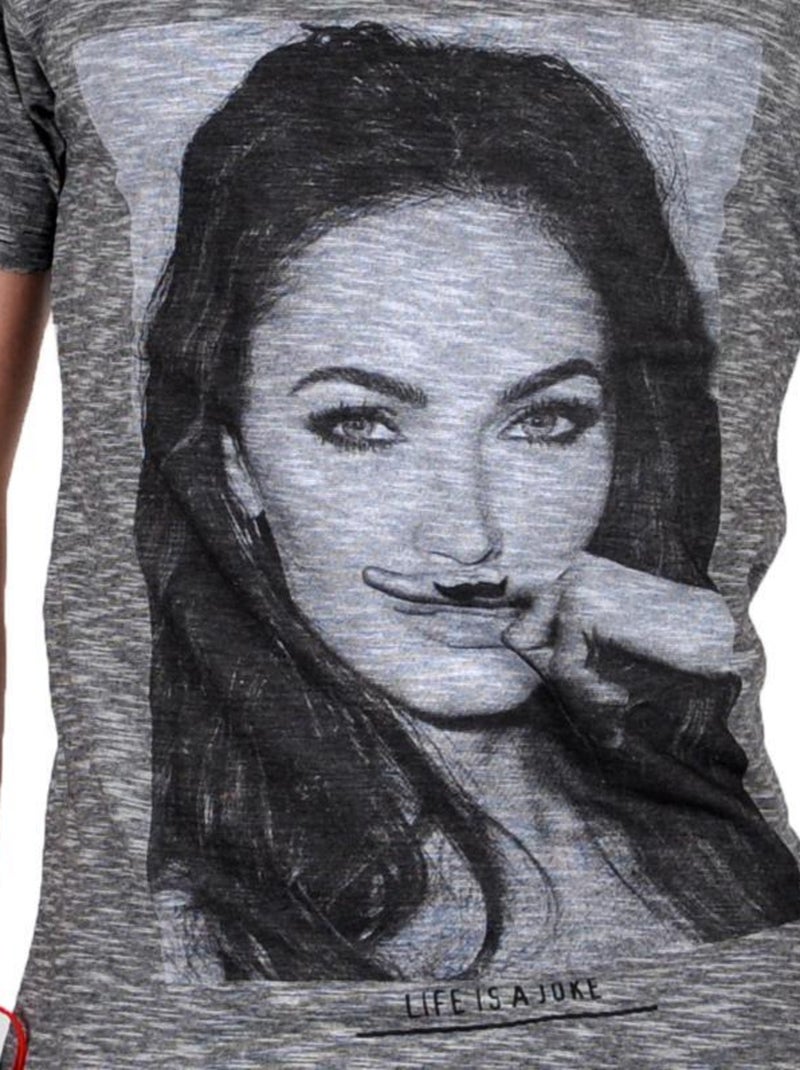 Tee Shirt Eleven Paris MF Ts Megan Fox Gris Cotton Vintage Gris - Kiabi