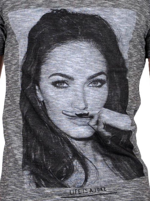 Tee Shirt Eleven Paris MF Ts Megan Fox Gris Cotton Vintage - Kiabi