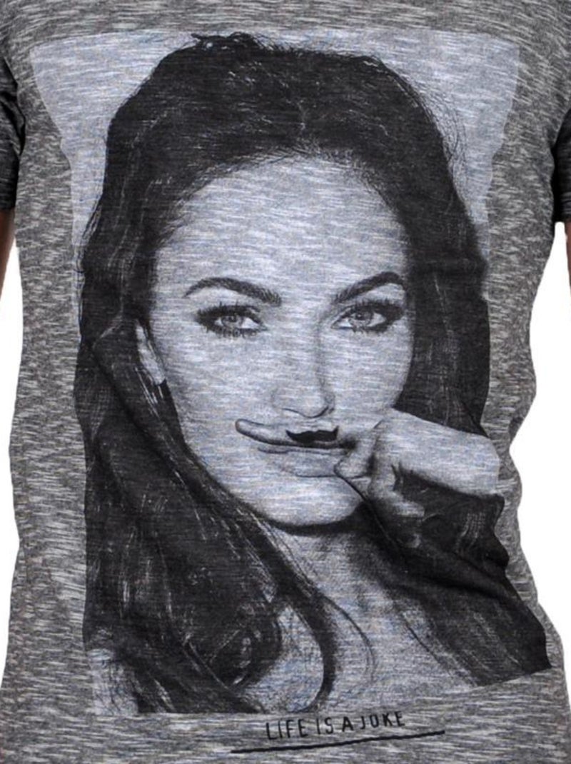 Tee Shirt Eleven Paris MF Ts Megan Fox Gris Cotton Vintage Gris - Kiabi