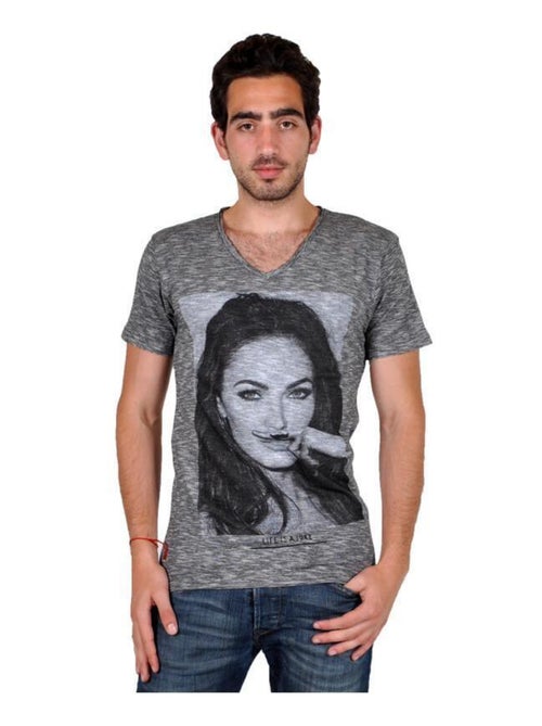 Tee Shirt Eleven Paris MF Ts Megan Fox Gris Cotton Vintage - Kiabi