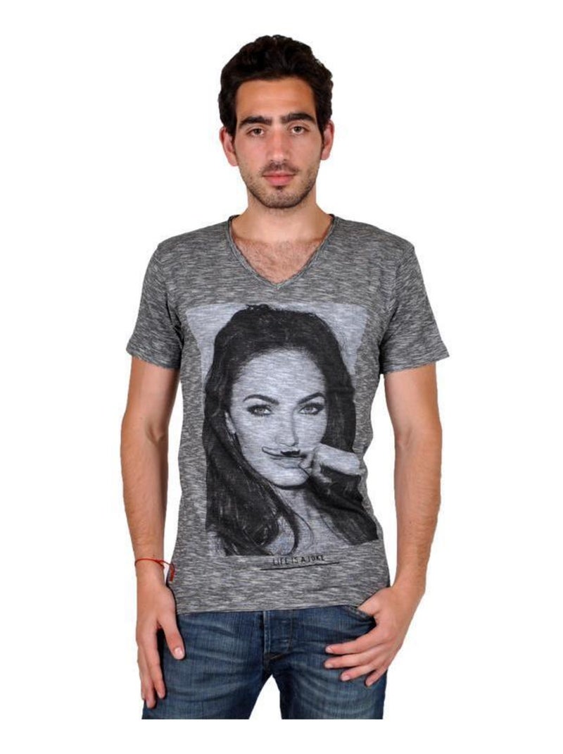Tee Shirt Eleven Paris MF Ts Megan Fox Gris Cotton Vintage Gris - Kiabi