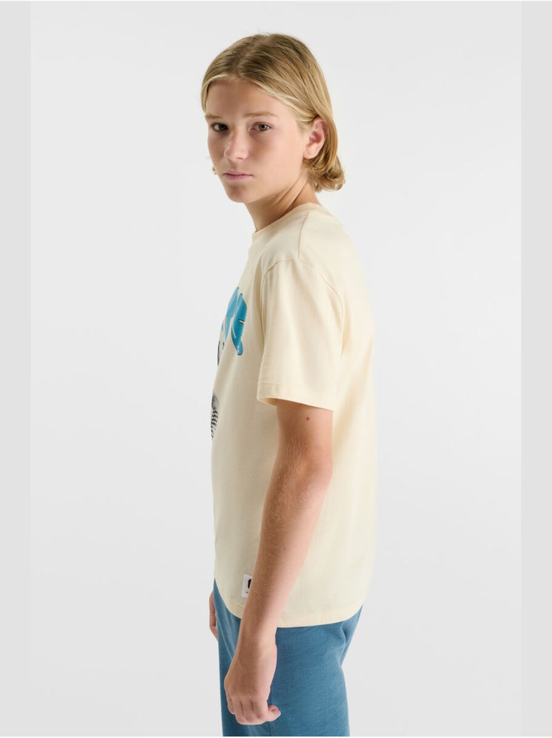 Tee-Shirt EMIRATEB 'Le Temps Des Cerises' Beige - Kiabi