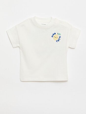Tee-shirt en coton avec broderie poitrine