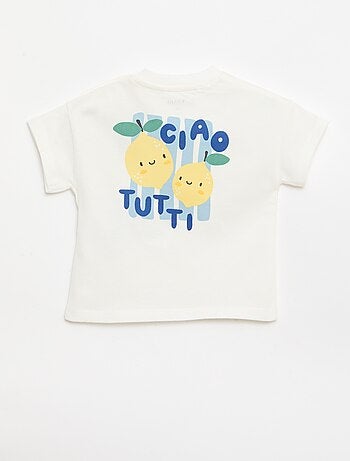 Tee-shirt en coton avec broderie poitrine