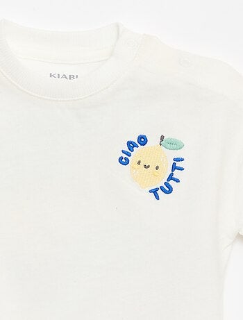 Tee-shirt en coton avec broderie poitrine