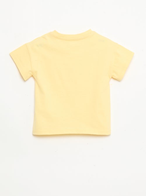 Tee-shirt en coton avec broderie poitrine - Kiabi