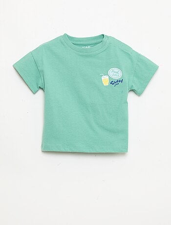 Tee-shirt en coton avec broderie poitrine