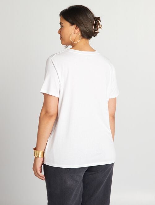 Tee-shirt en coton avec imprimé - Kiabi