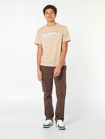 Tee-shirt en coton imprimé à manches courtes