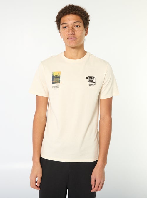 Tee-shirt en coton imprimé à manches courtes - Kiabi