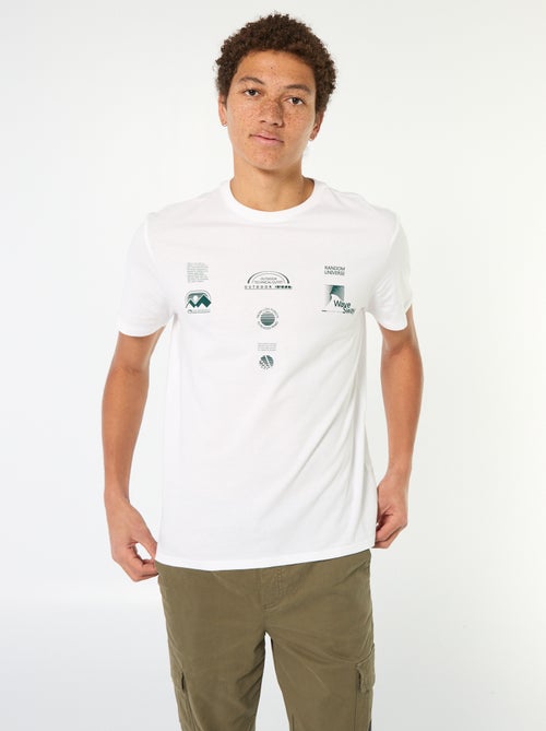 Tee-shirt en coton imprimé à manches courtes - Kiabi