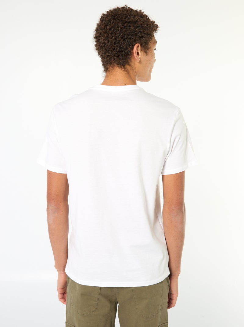 Tee-shirt en coton imprimé à manches courtes Blanc - Kiabi