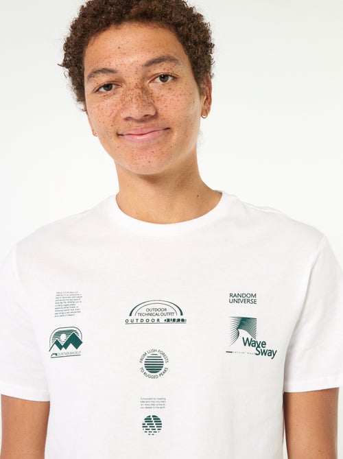 Tee-shirt en coton imprimé à manches courtes - Kiabi