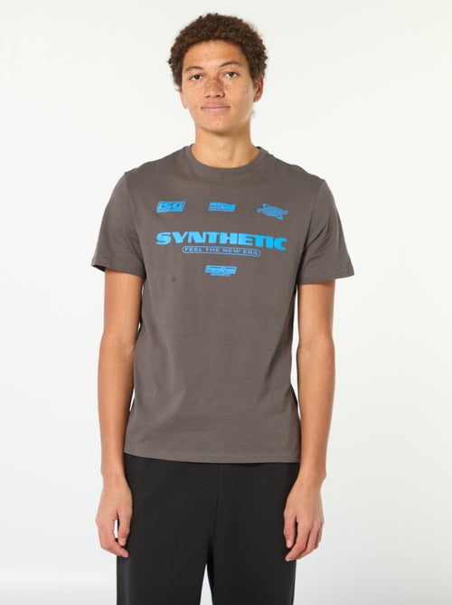 Tee-shirt en coton imprimé à manches courtes - Kiabi