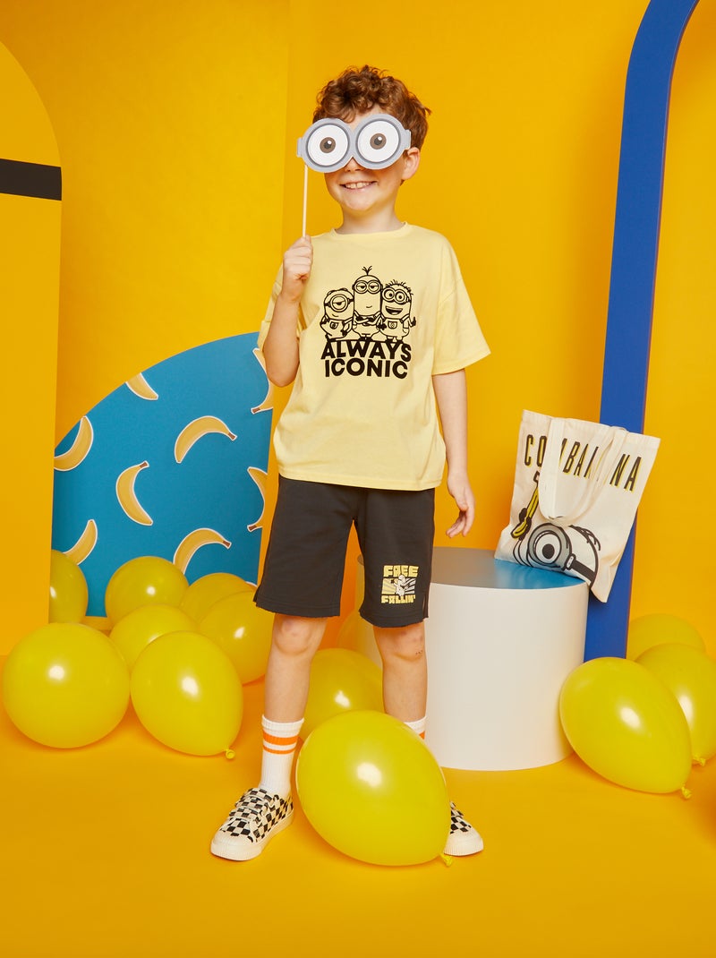 Tee-shirt en coton 'Les Minions' à col rond Jaune - Kiabi