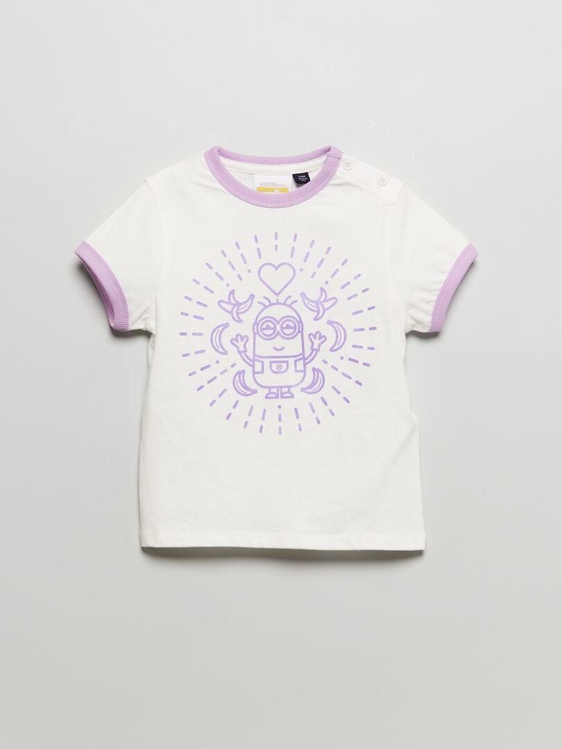 Tee-shirt en coton 'Minions' Blanc/violet - Kiabi