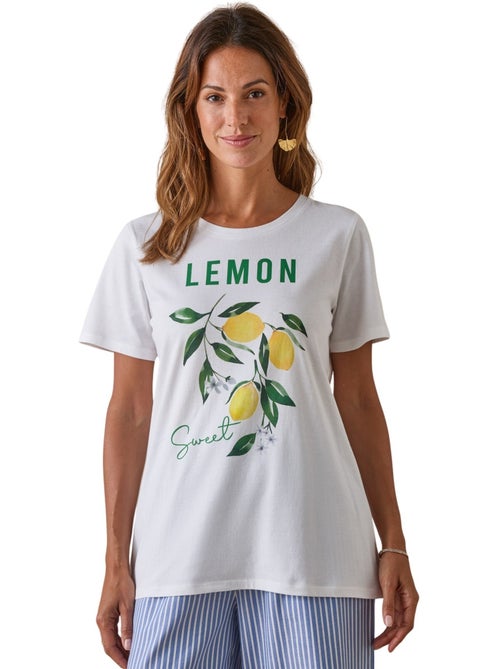 Tee-shirt en coton motif citrons - DAXON - Kiabi