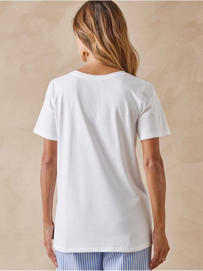Tee-shirt en coton motif citrons - DAXON Blanc Blanc - Kiabi