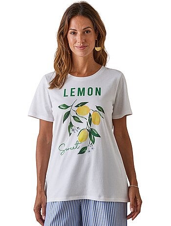 Tee-shirt en coton motif citrons