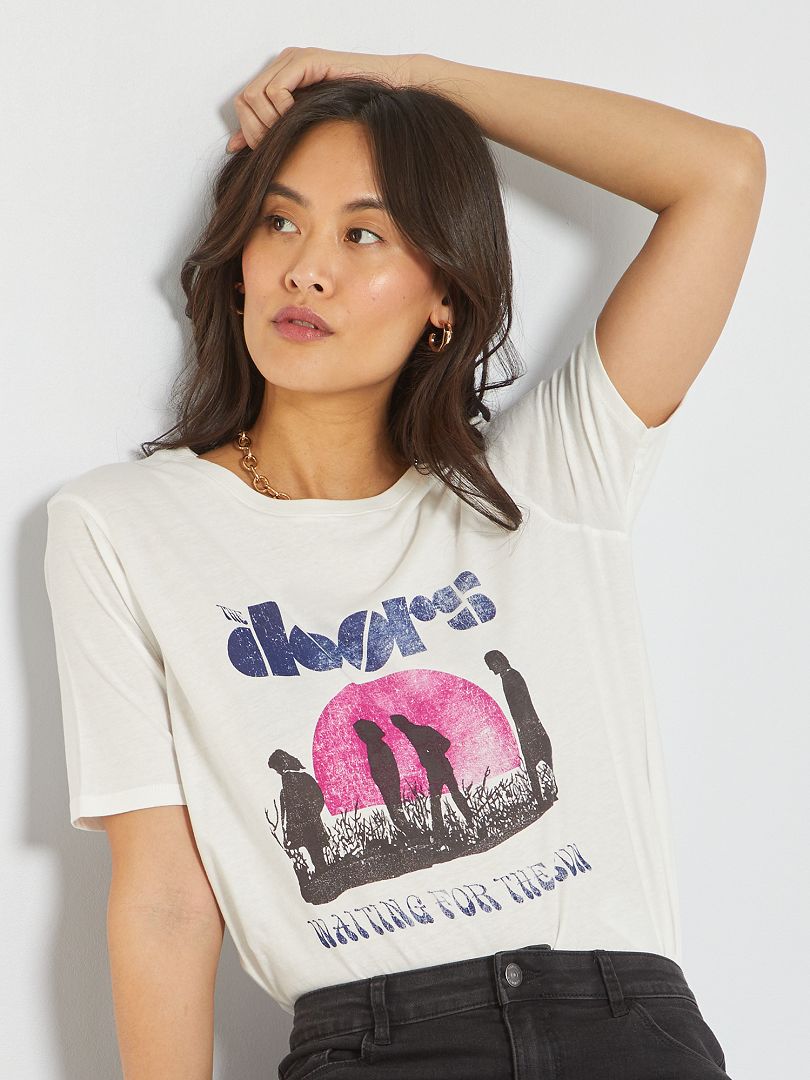 Tee-shirt en coton 'The Doors' Blanc - Kiabi