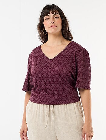 Tee-shirt en dentelle ajourée