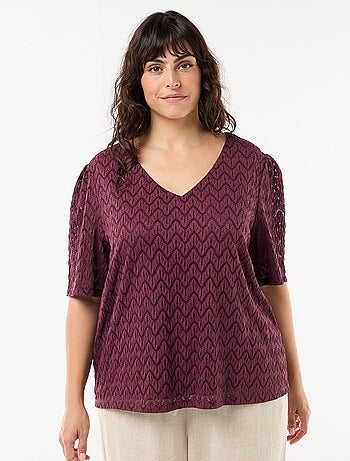 Tee-shirt en dentelle ajourée
