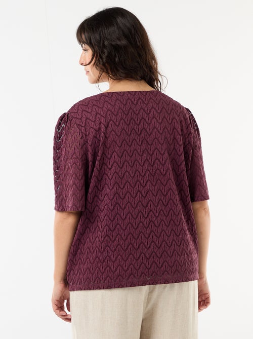 Tee-shirt en dentelle ajourée - Kiabi