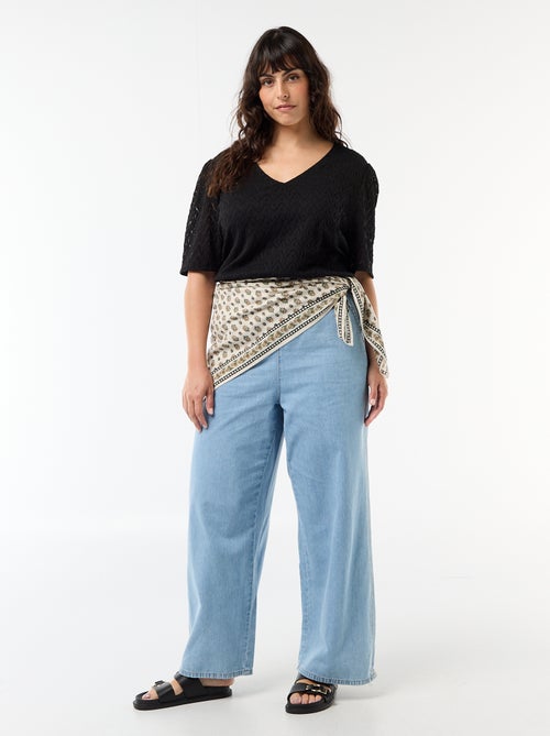 Tee-shirt en dentelle ajourée - Kiabi