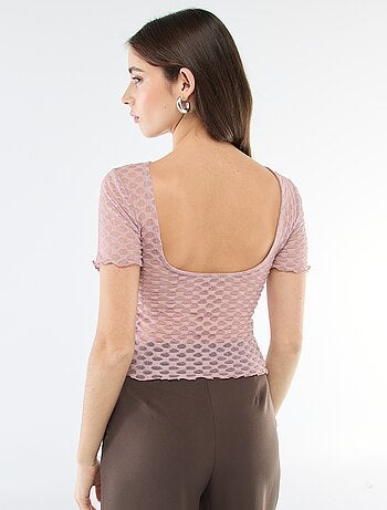 Tee-shirt en dentelle avec dos échancré