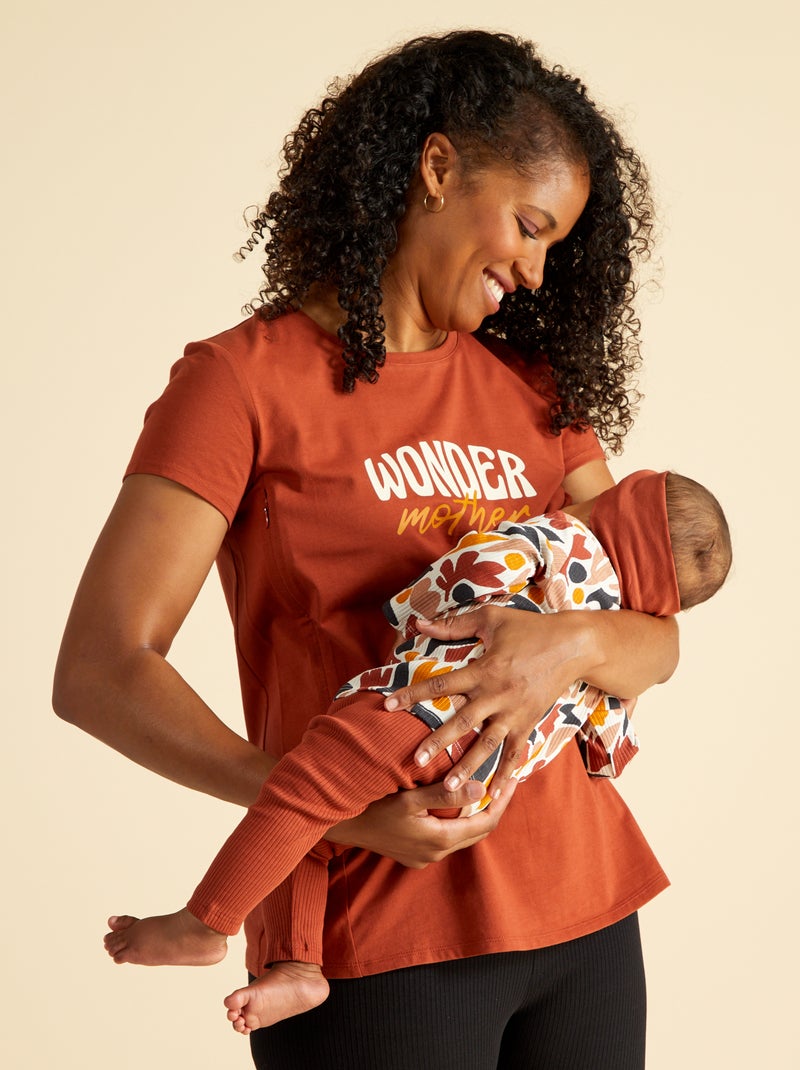 Tee-shirt en jersey - Allaitement Marron - Kiabi