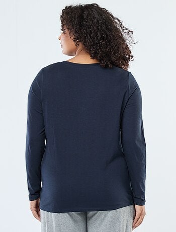 Tee-shirt en jersey avec col V et manches courtes