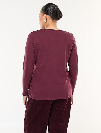 Tee-shirt en jersey avec col V et manches courtes