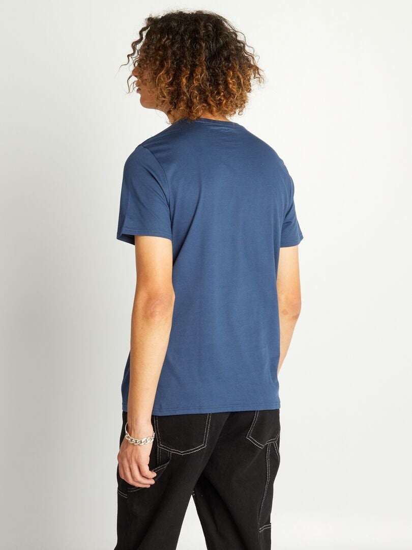Tee-shirt en jersey avec imprimé Bleu - Kiabi