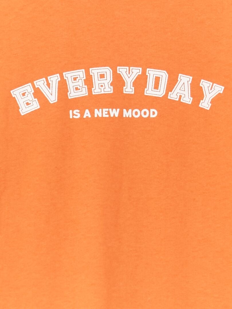 Tee-shirt en jersey avec imprimé Orange 'everyday' - Kiabi