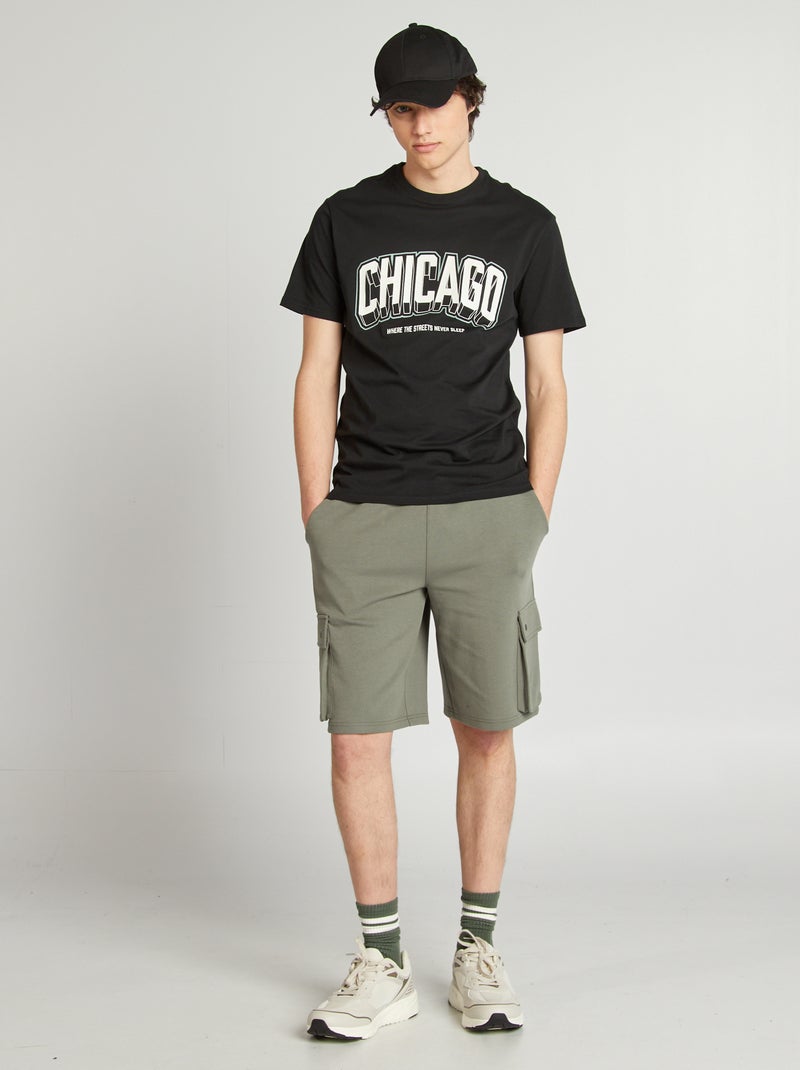 Tee-shirt en jersey imprimé NOIR - Kiabi