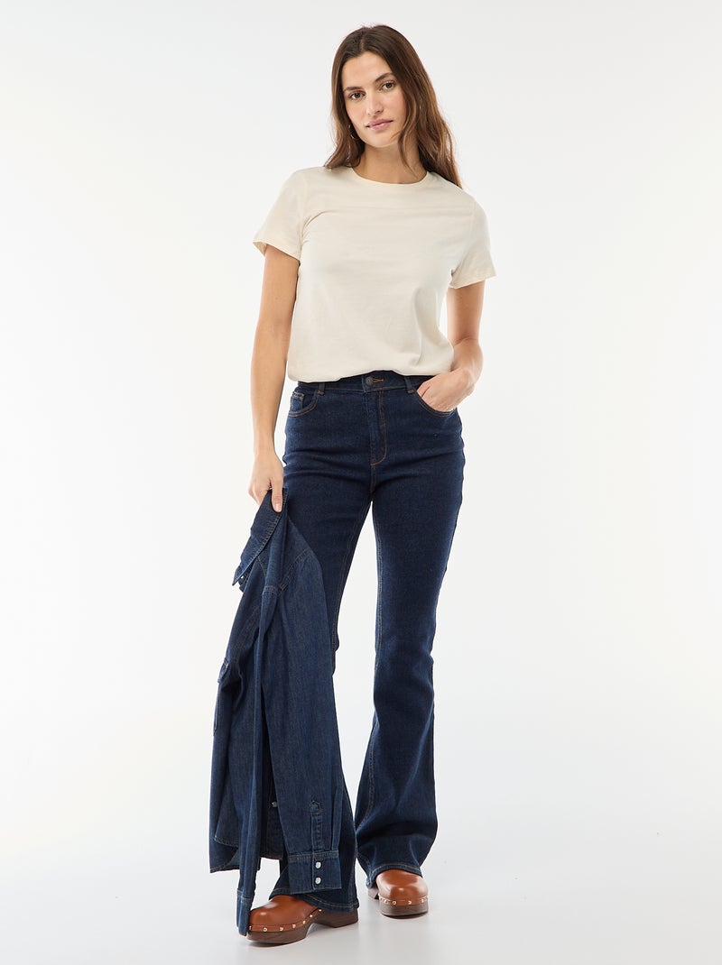 Tee-shirt en jersey manches courtes Ecru - Kiabi