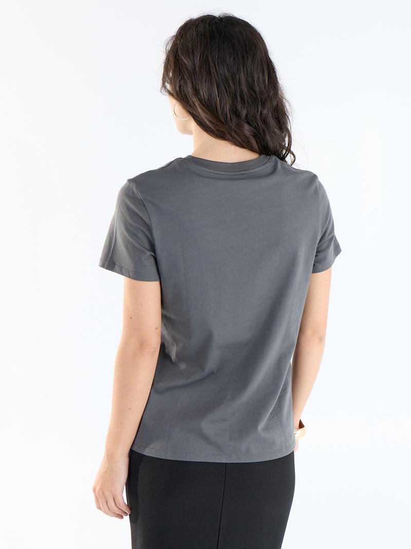 Tee-shirt en jersey manches courtes Gris - Kiabi