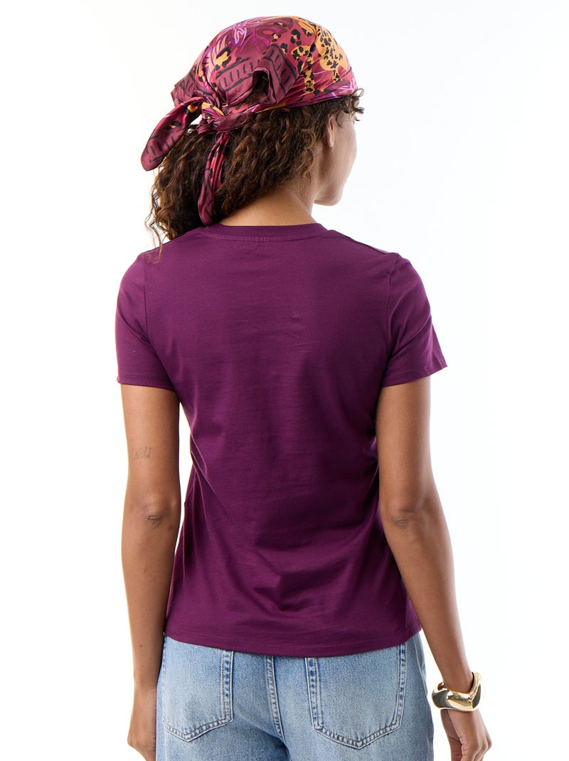 Tee-shirt en jersey manches courtes Violet - Kiabi