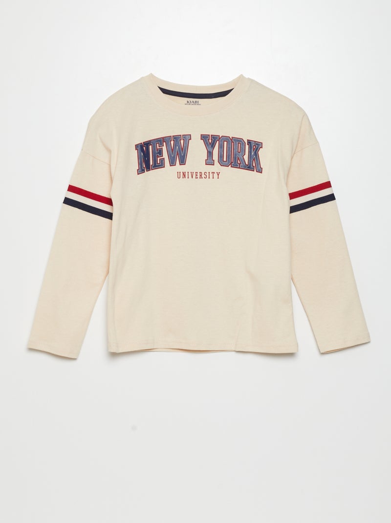Tee-shirt en jersey 'New-York' Blanc - Kiabi