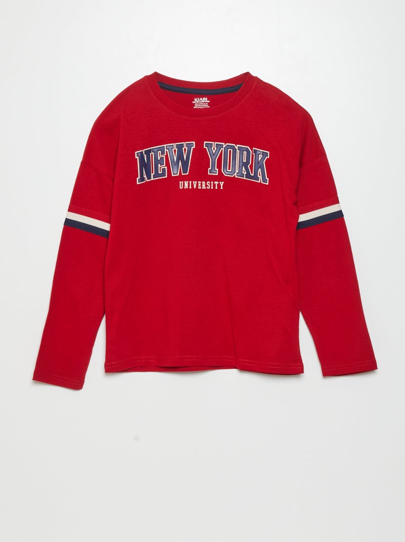 Tee-shirt en jersey 'New-York' Rouge - Kiabi
