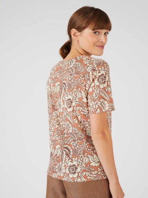 Tee-shirt en lin mélangé - Damart - Kiabi