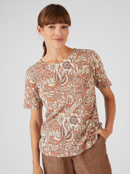 Tee-shirt en lin mélangé - Damart - Kiabi