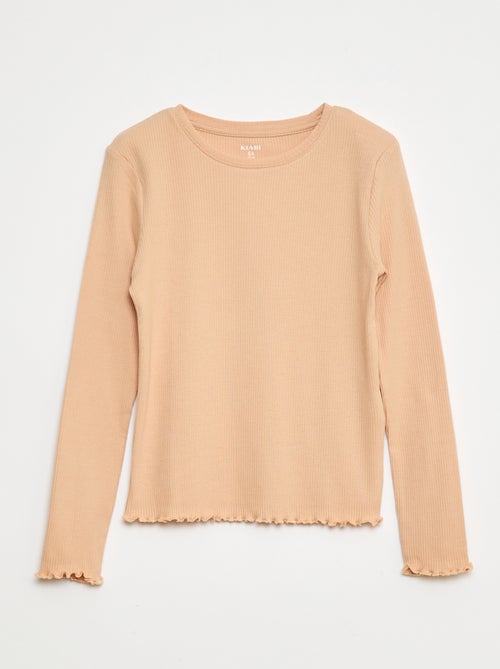 Tee-shirt en maille côtelée - Kiabi
