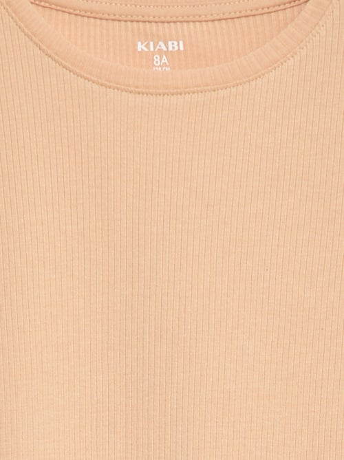 Tee-shirt en maille côtelée - Kiabi