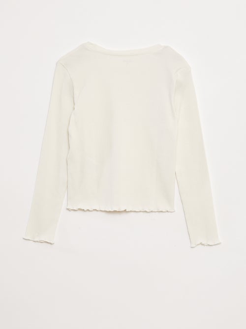 Tee-shirt en maille côtelée - Kiabi