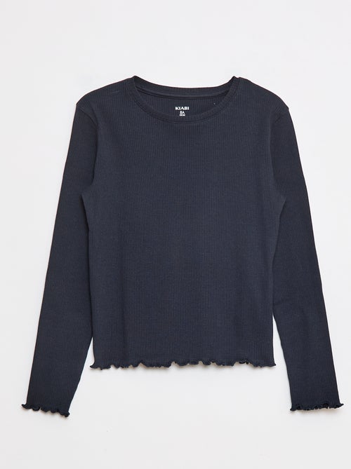 Tee-shirt en maille côtelée - Kiabi