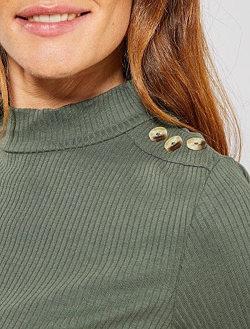 Tee shirt en maille côtelée - Kiabi