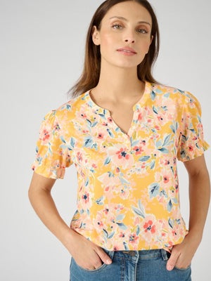 Blouse En Crêpe Damart Pour Femme - 100% Polyester - Taille 36 à 54 - Couleurs Blanc Et Bleu