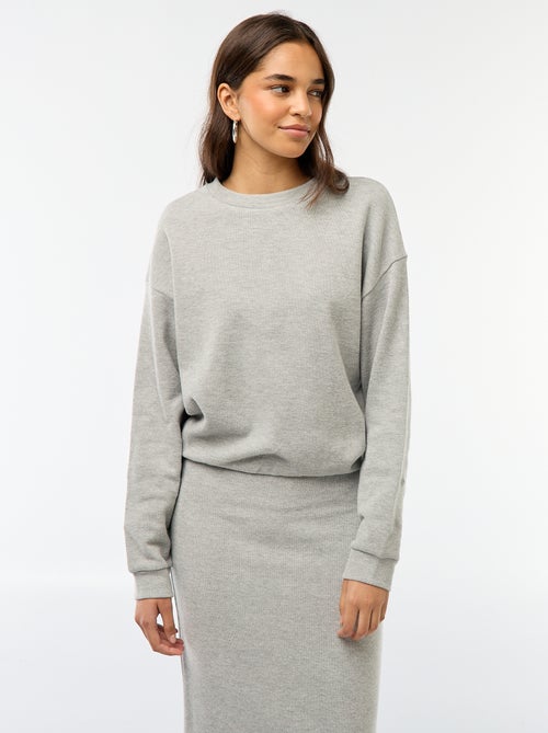 Tee-shirt en maille doudou épaisse - Kiabi